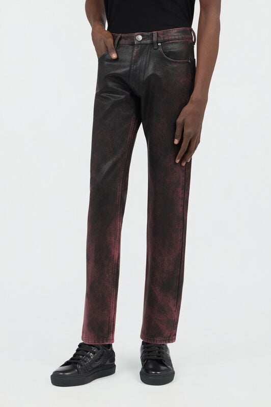 RC Washed-Effect Coated Jeans DARK RED SOJ20F-DLO11