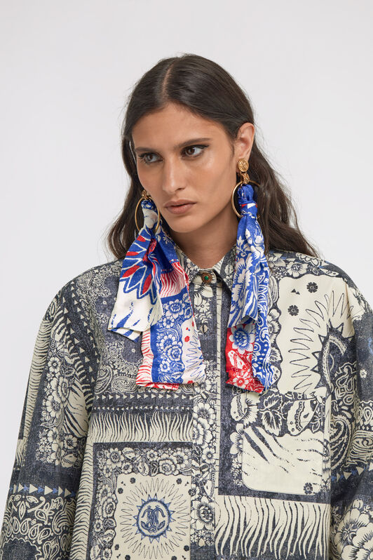 RC Bandana Print Earrings Blue TKG001-AM019