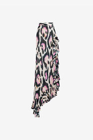 ${brand} Maxirock mit Jaguar-Print und Rüschenbesatz ${colorDescription} ${masterID}