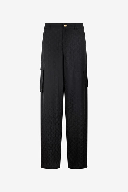 RC Silk Cargo Trousers with Monogram RC NERO VKT202-RK010
