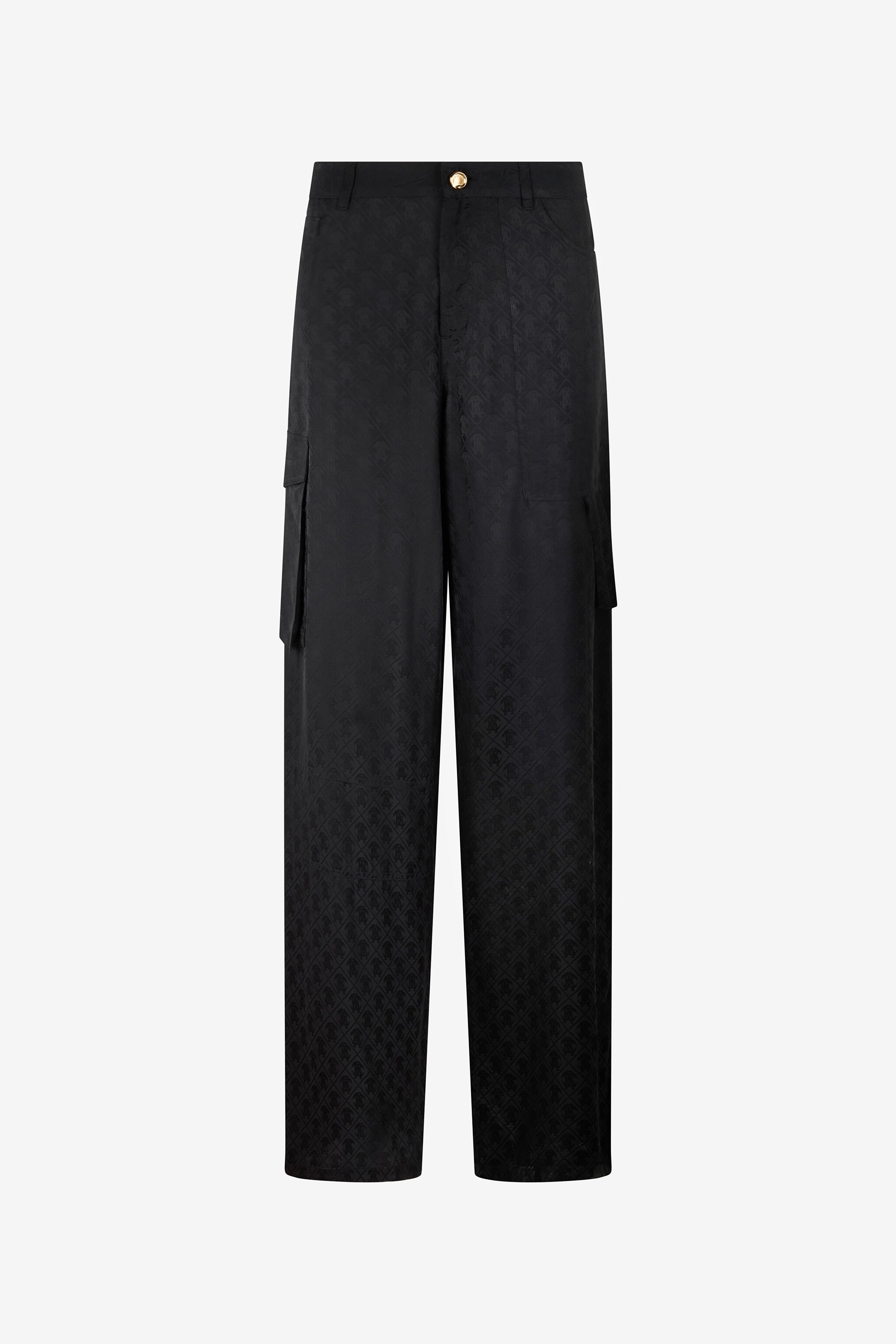 RC Silk Cargo Trousers with Monogram RC NERO VKT202-RK010