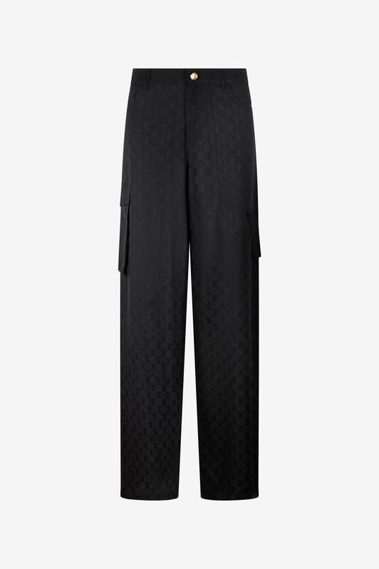 RC Silk Cargo Trousers with Monogram RC RC Silk Cargo Trousers with Monogram RC NERO VKT202-RK010