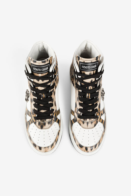 RC Jaguar-Print Hi-Top Sneakers MACULATO/BIANCO/NERO RKS044-PZB21