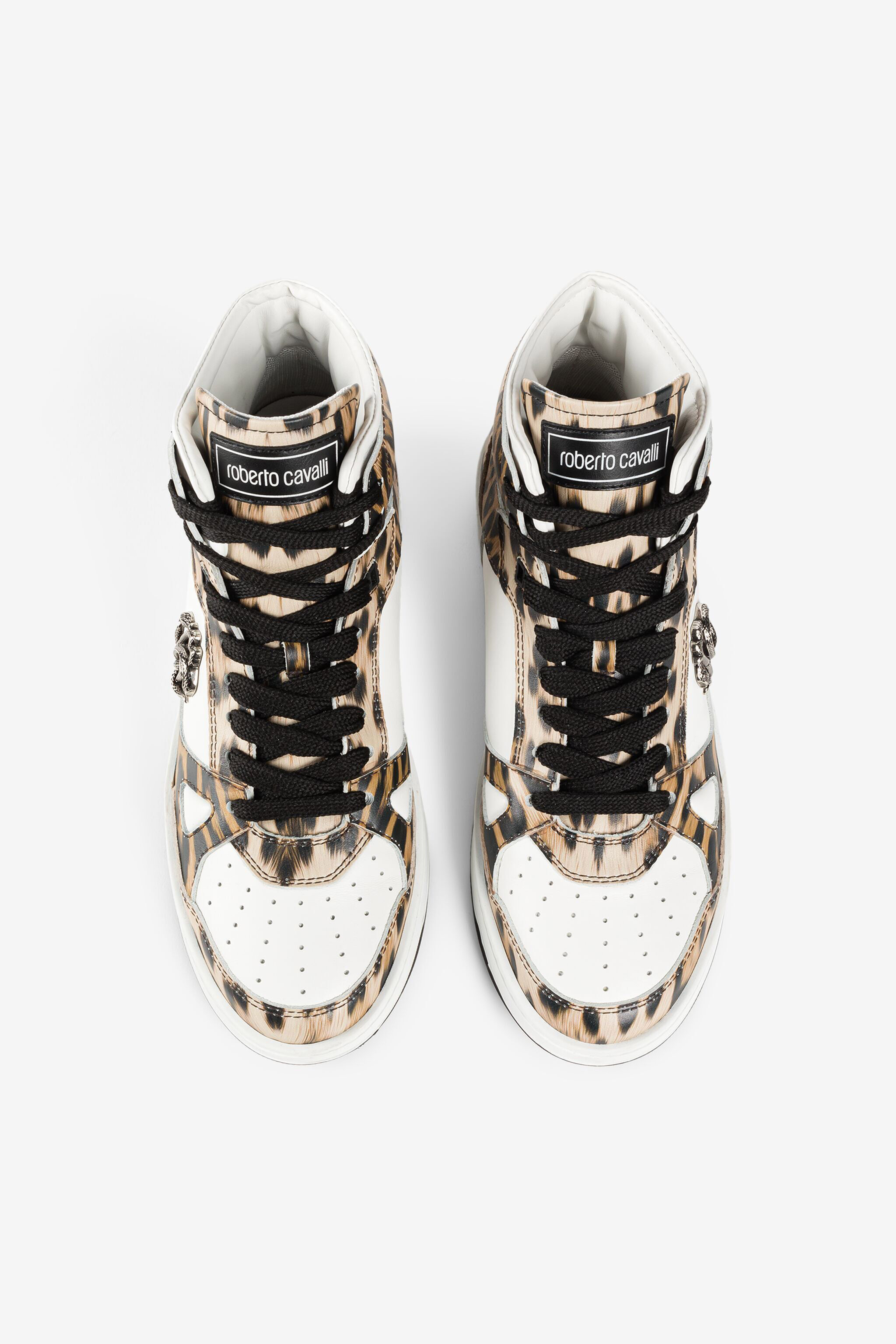 RC Jaguar-Print Hi-Top Sneakers MACULATO/BIANCO/NERO RKS044-PZB21