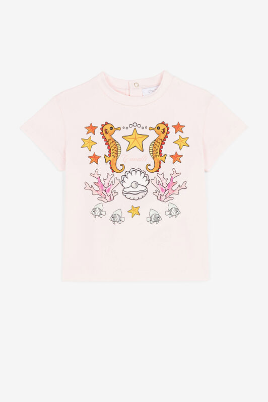 JU Aquatic-print short-sleeved T-shirt JU Aquatic-print short-sleeved T-shirt Pink QJT654-JV025