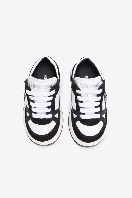 JU Two-Tone Sneakers With RC Monogram BLACK/WHITE TJS02R-PZJ02
