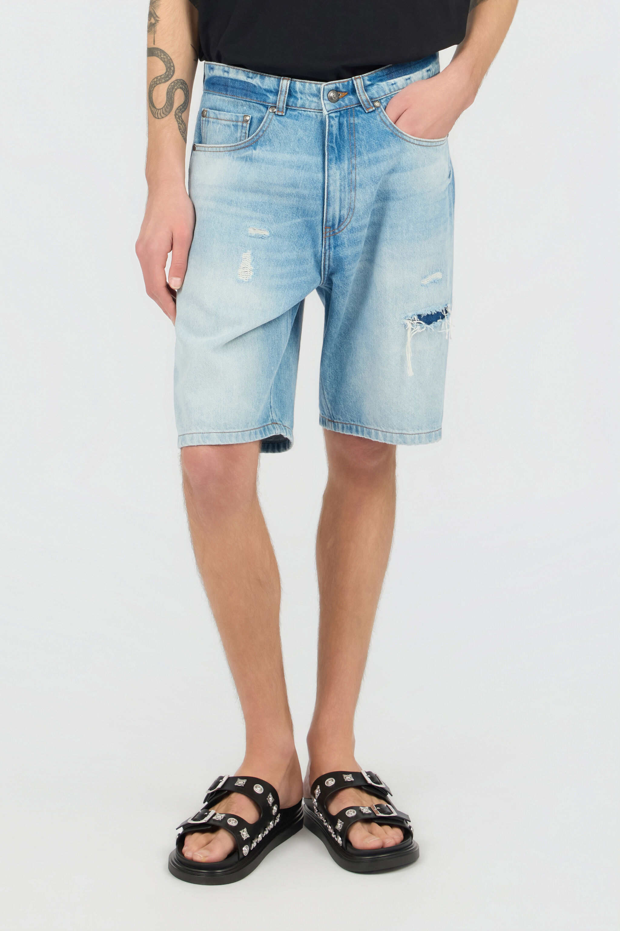 JC Blue Denim Bermuda Shorts INDIGO WFT025-WF052
