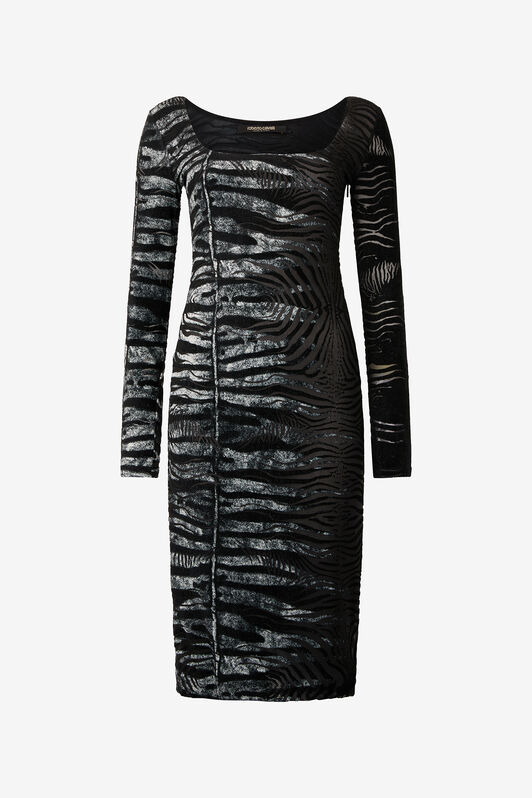 RC Kleid Mit Den Motiven Zebra Und Tiger Skin Schwarz/Weiß UKT148-CPN50
