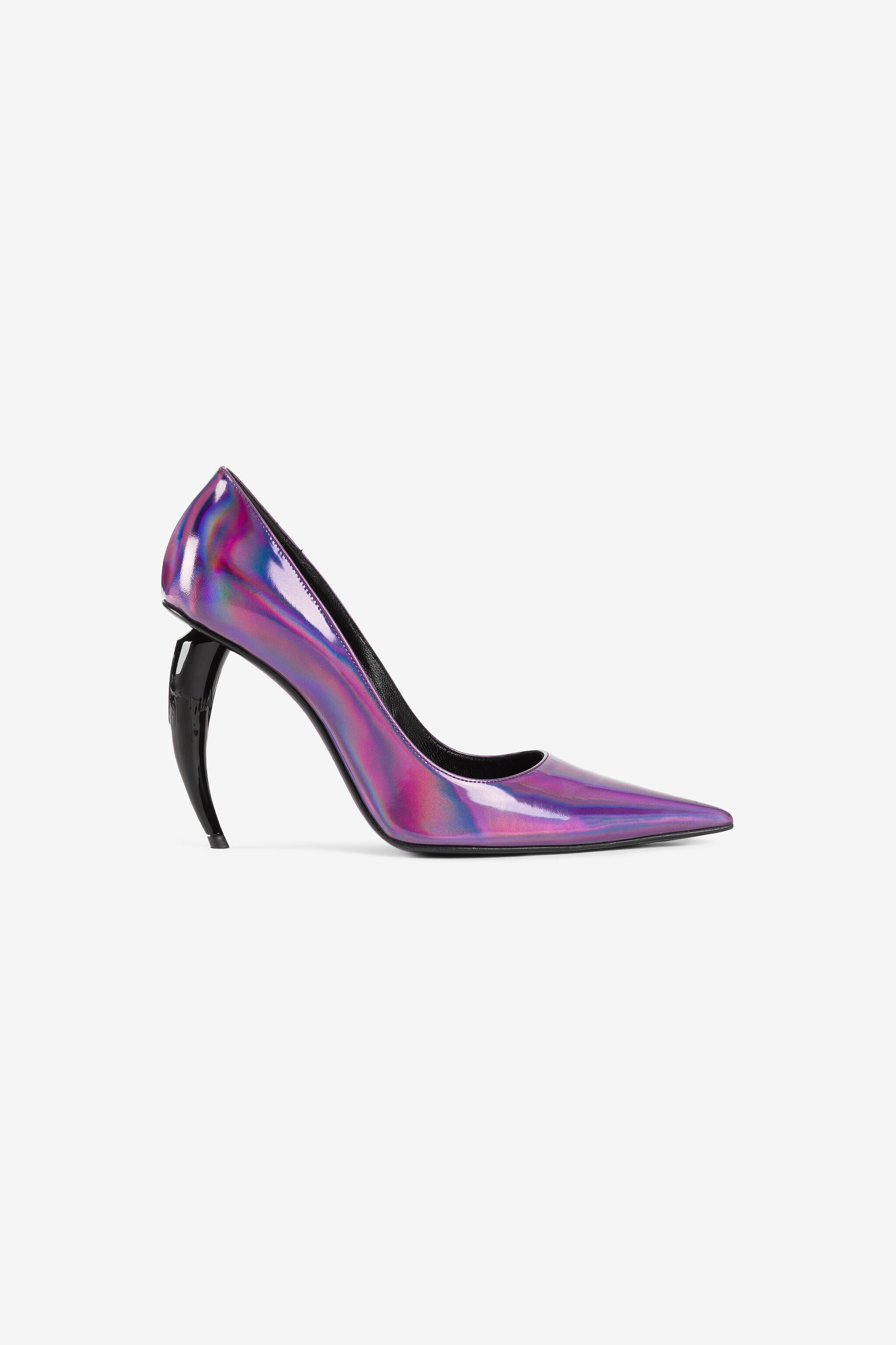 Holographic Tiger Tooth Pumps in Purple for Women Roberto Cavalli