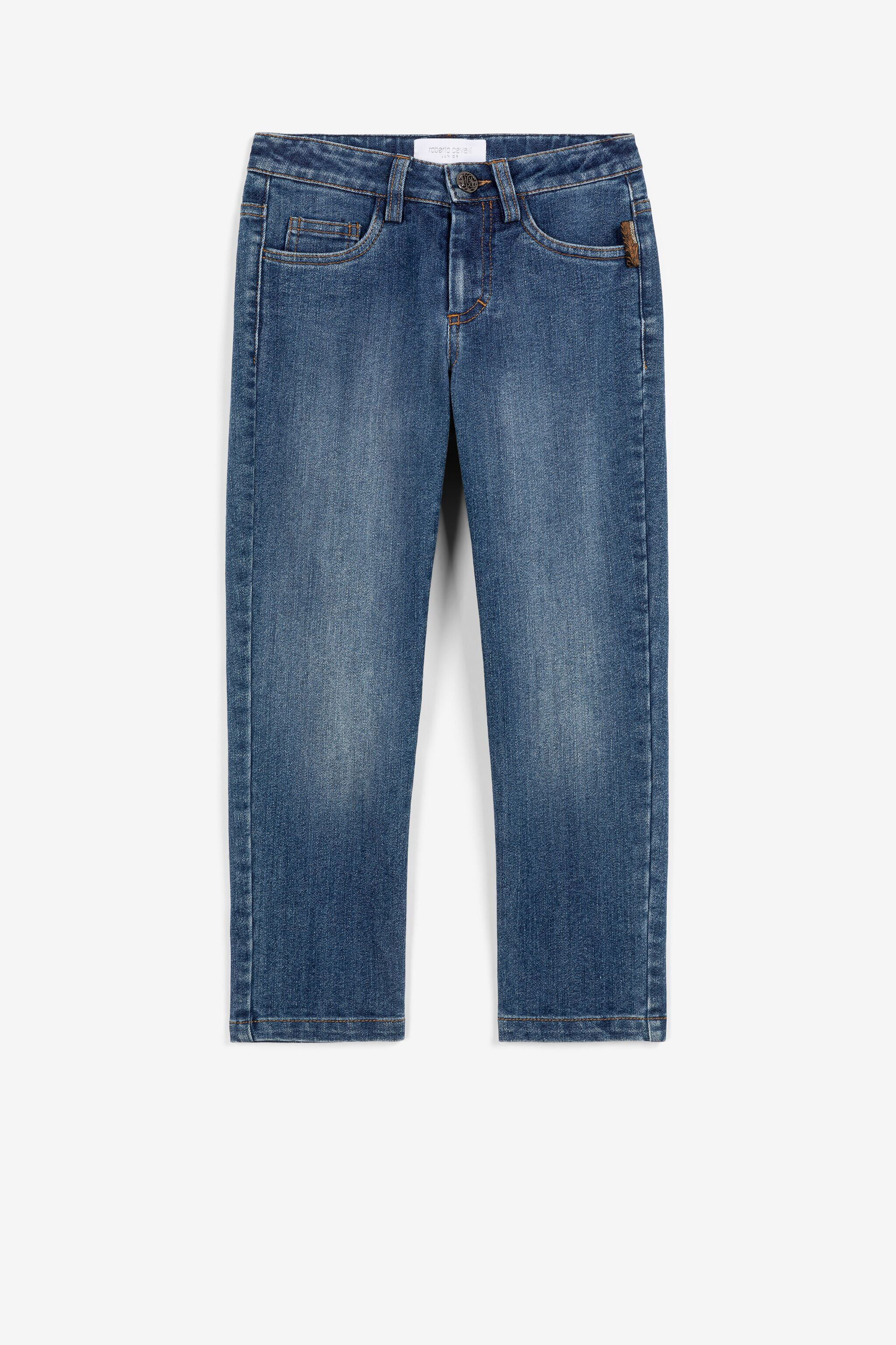 JU RC Monogram-Embroidered Jeans Dark blue QJJ204-DS015