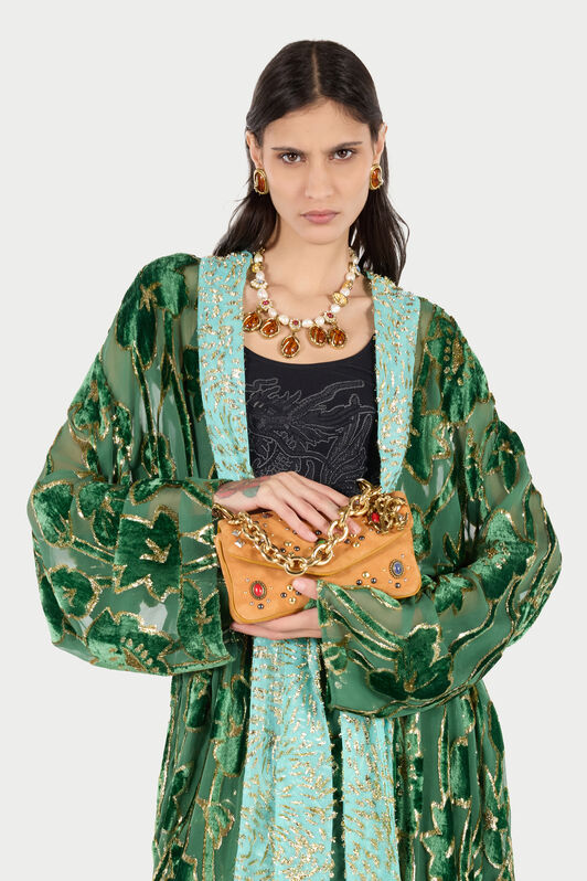 RC Small Bag with Stones and Chain Yellow VKB017-PC003
