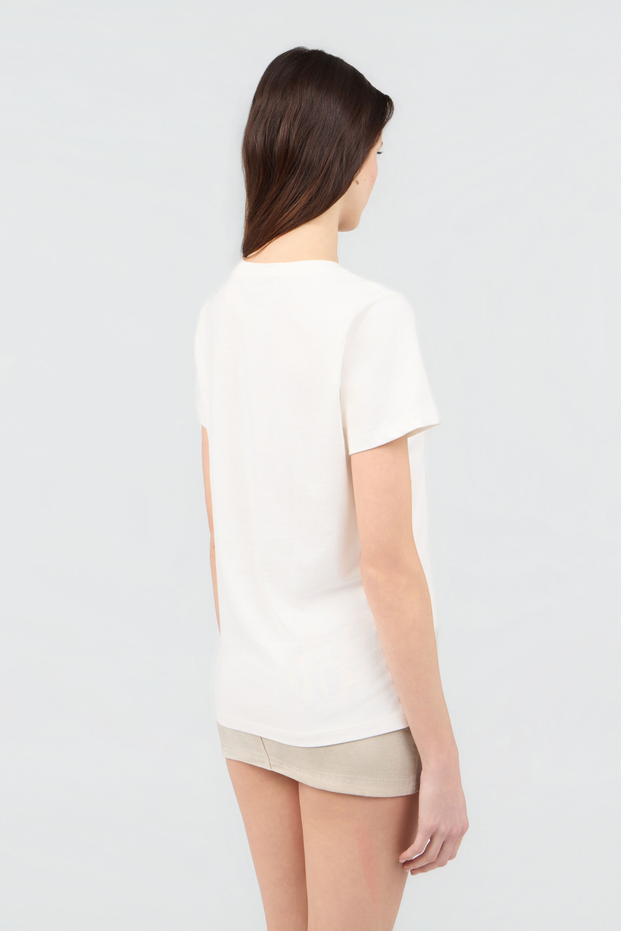 RC Elfenbeinfarbenes T-Shirt mit Logo IVORY SOT60F-1H003