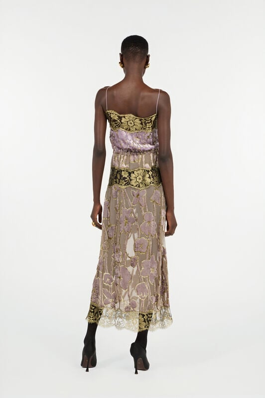 RC Nude And Lilac Dress With Floral Pattern RC Nude And Lilac Dress With Floral Pattern NUDE/LILLA VWT140-FC007