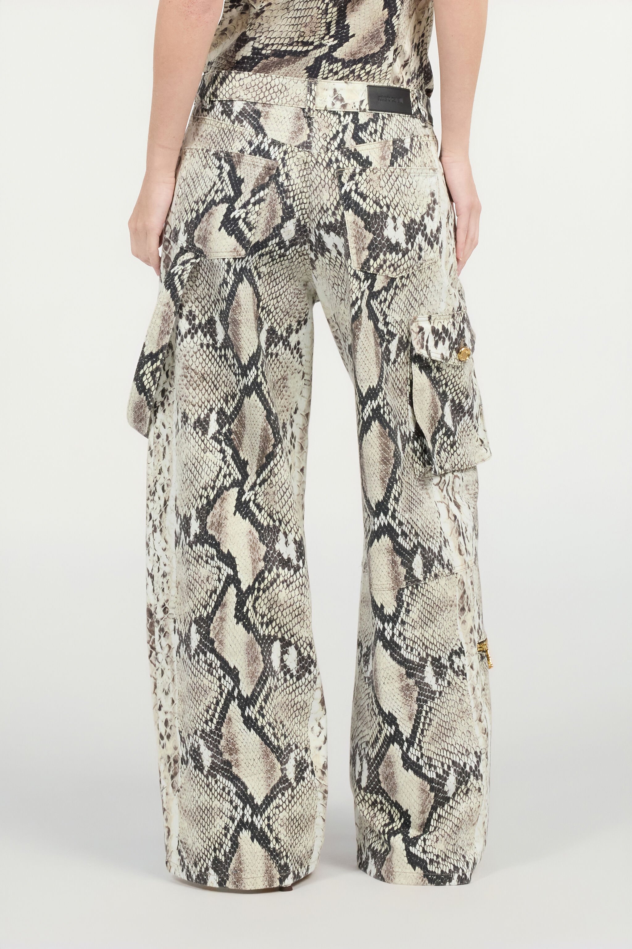 RC Rock Cargo Jeans With Python Print Light Brown VWJ250-DAQ75