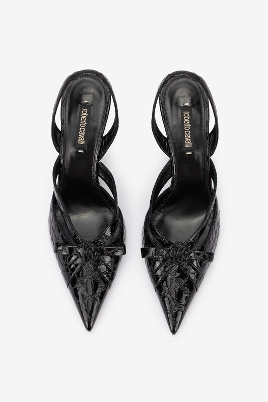 RC Crocodile Slingbacks Black UKS010-PZV97