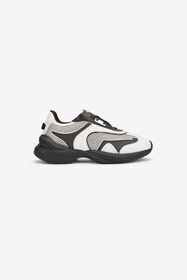 RC White and Black Chunky Leather Sneakers BLACK/WHITE WNS013-PZY06