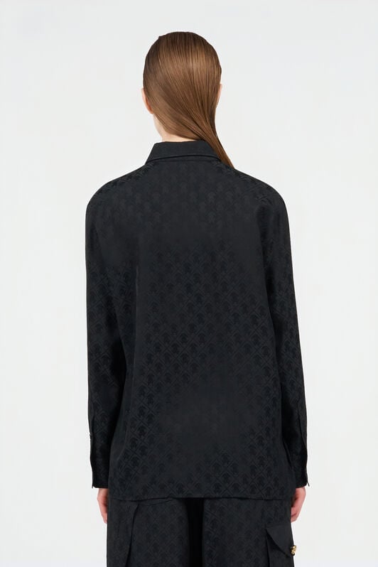 RC Camicia In Misto Seta con Monogram RC RC Camicia In Misto Seta con Monogram RC NERO VKT704-RK010