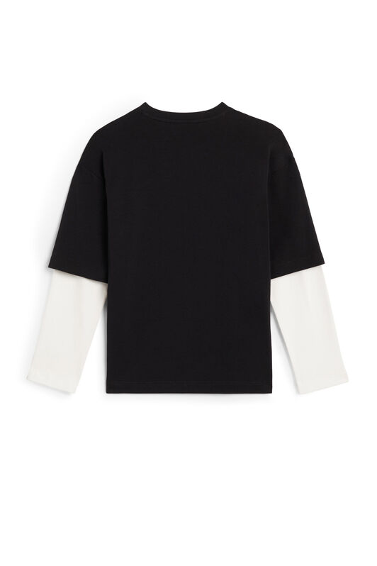 JU Tiger head layered sleeve T-shirt BLACK JJT694-JV025