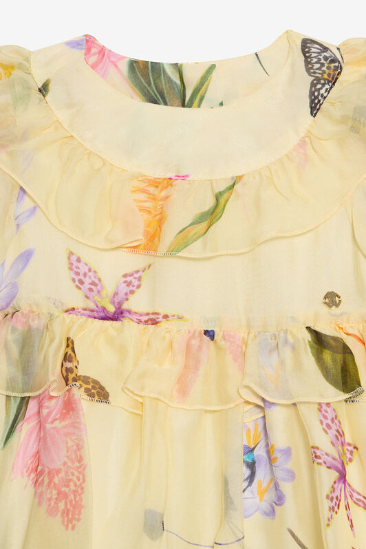 JU Yellow Dress with Tropical Print YELLOW VJT114-2NP32