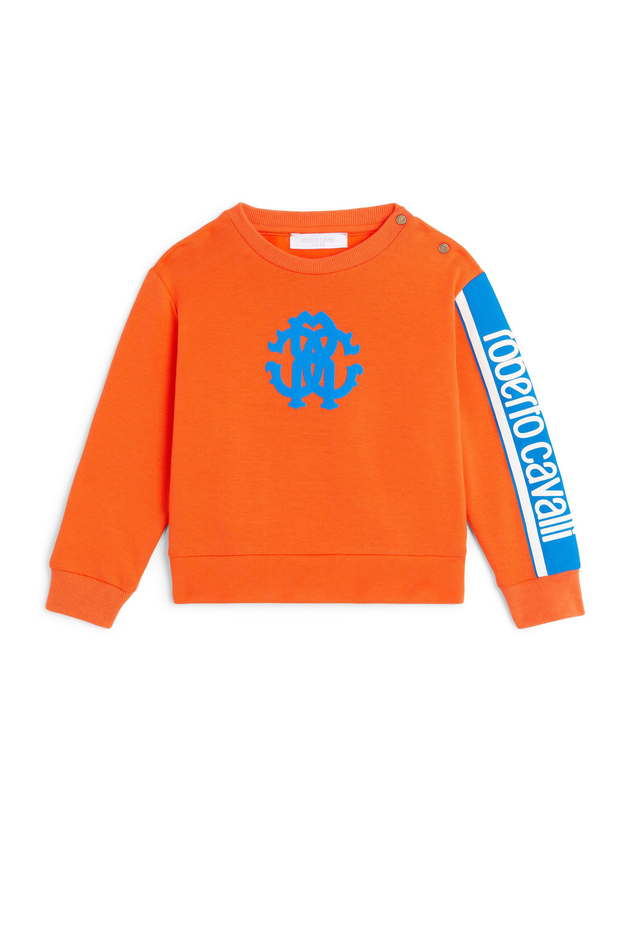 JU Logo-print crew-neck sweatshirt FLAME ORANGE LJT90B-CF027
