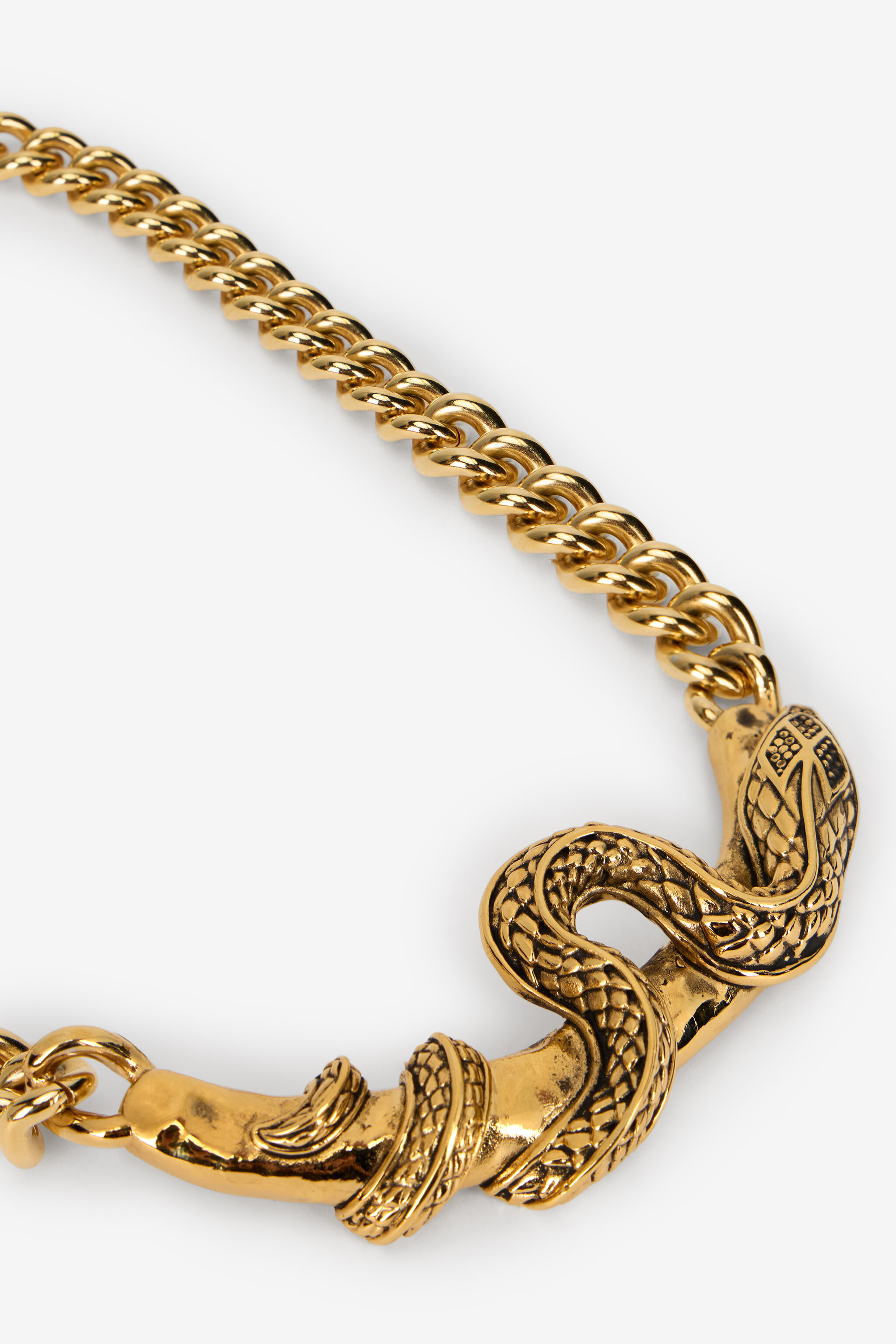 Serpentine Gold Necklace in OLD GOLD for Women | Roberto Cavalli®