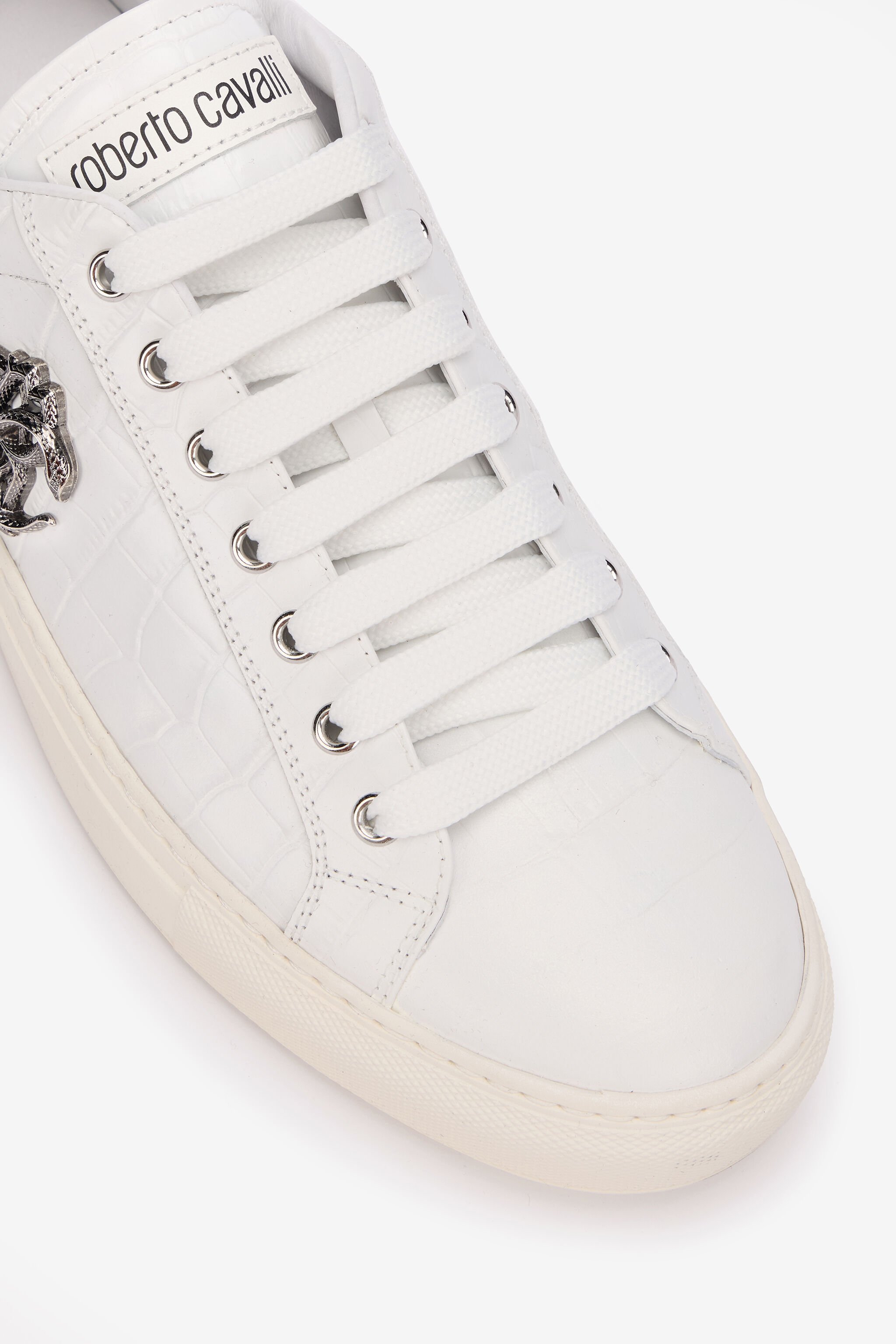 RC White Croc-Effect Sneaker with Monogram RC WHITE QOS00C-PZ577