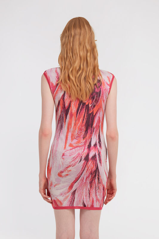 RC Knitwear dress Ice Fathers print Fuchsia SWM103-MI150