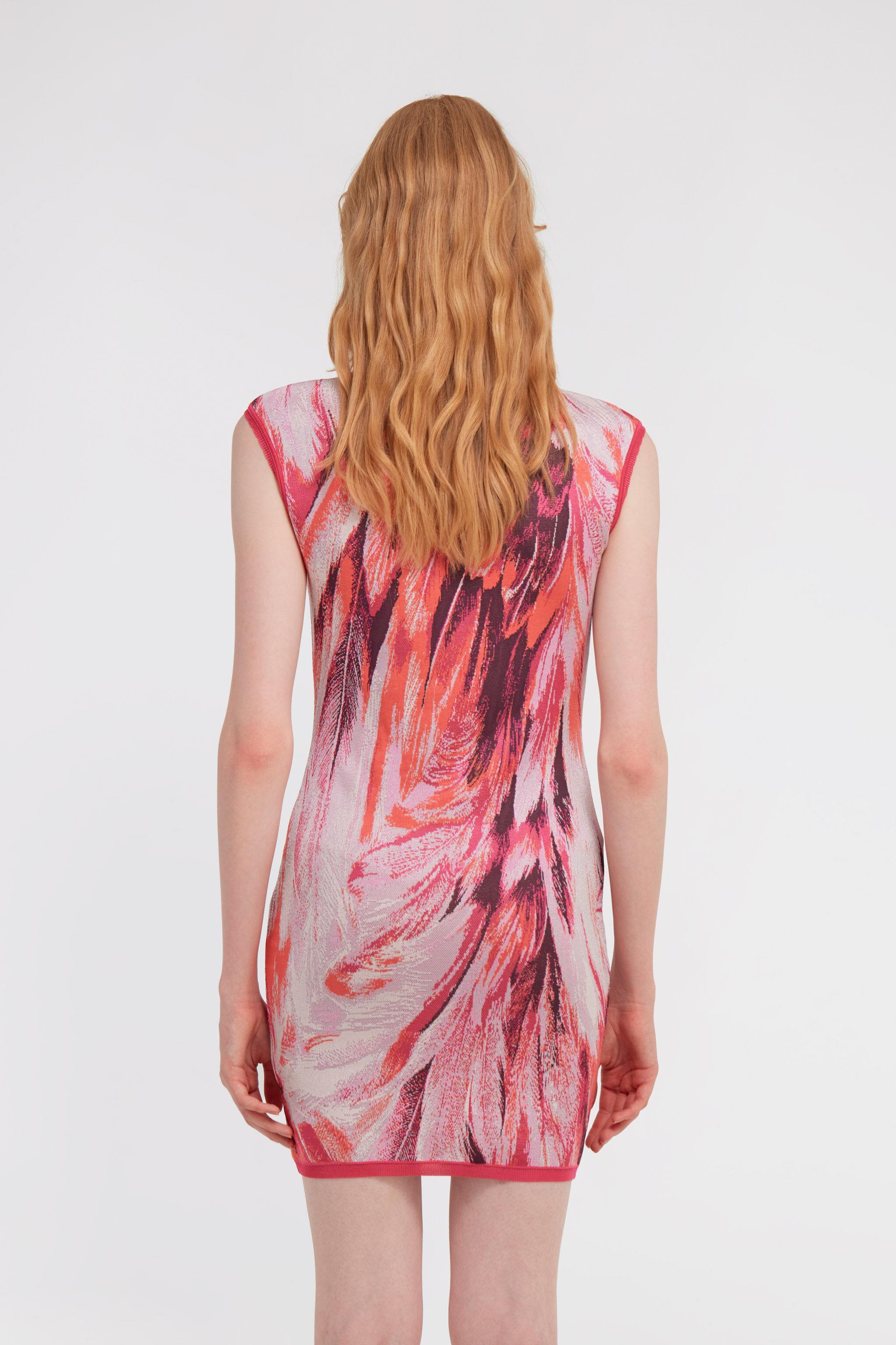 RC Knitwear dress Ice Fathers print Fuchsia SWM103-MI150