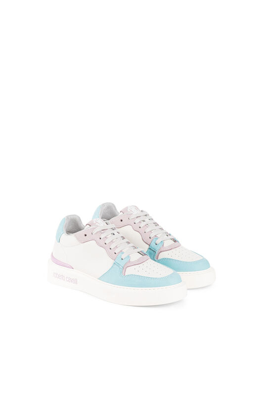 RC RC Monogram-Print Sneakers White/light blue KOS00C-PNO01