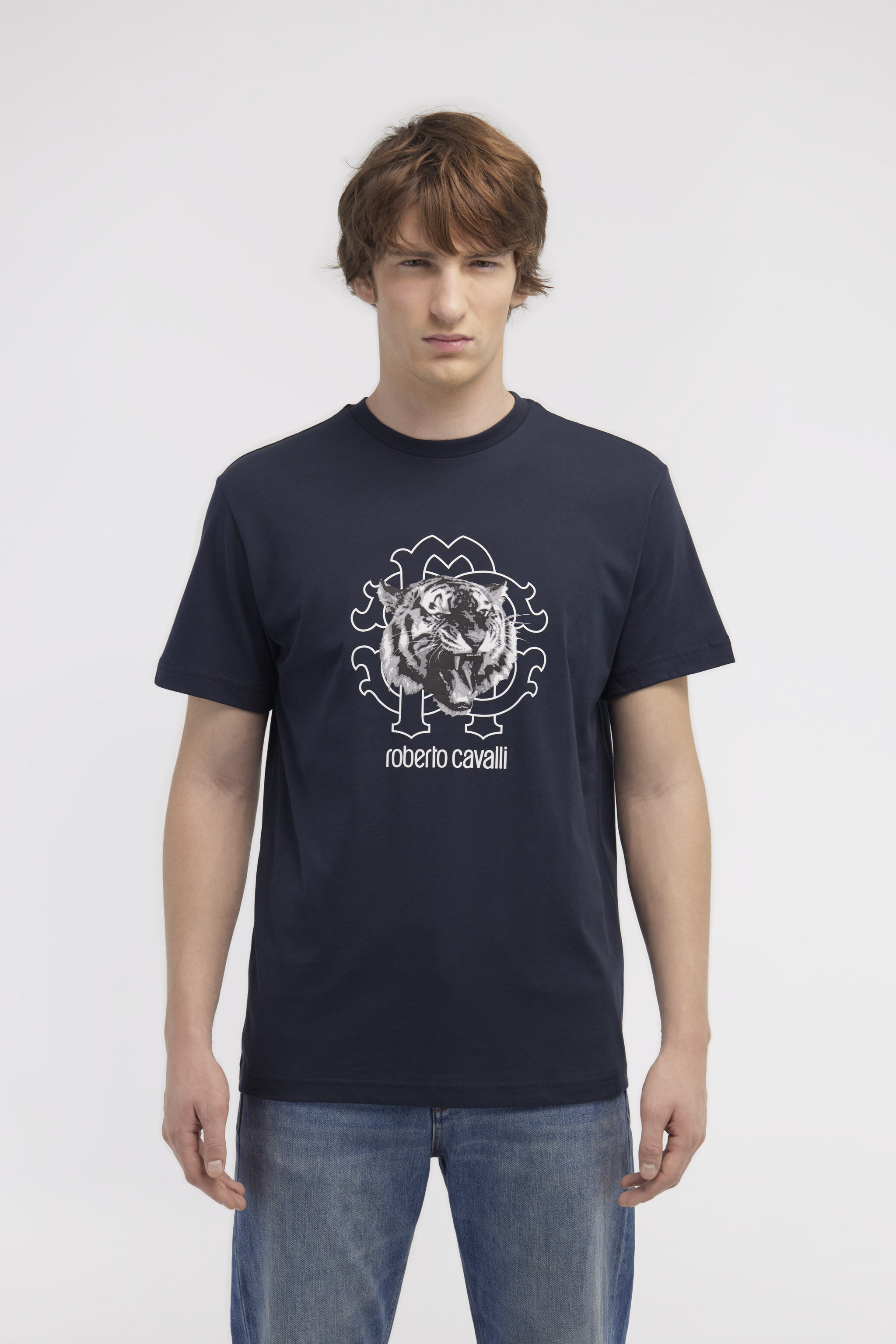 RC T-shirt with Jaguar logo and print Bleu foncé NOT60Q-JD060