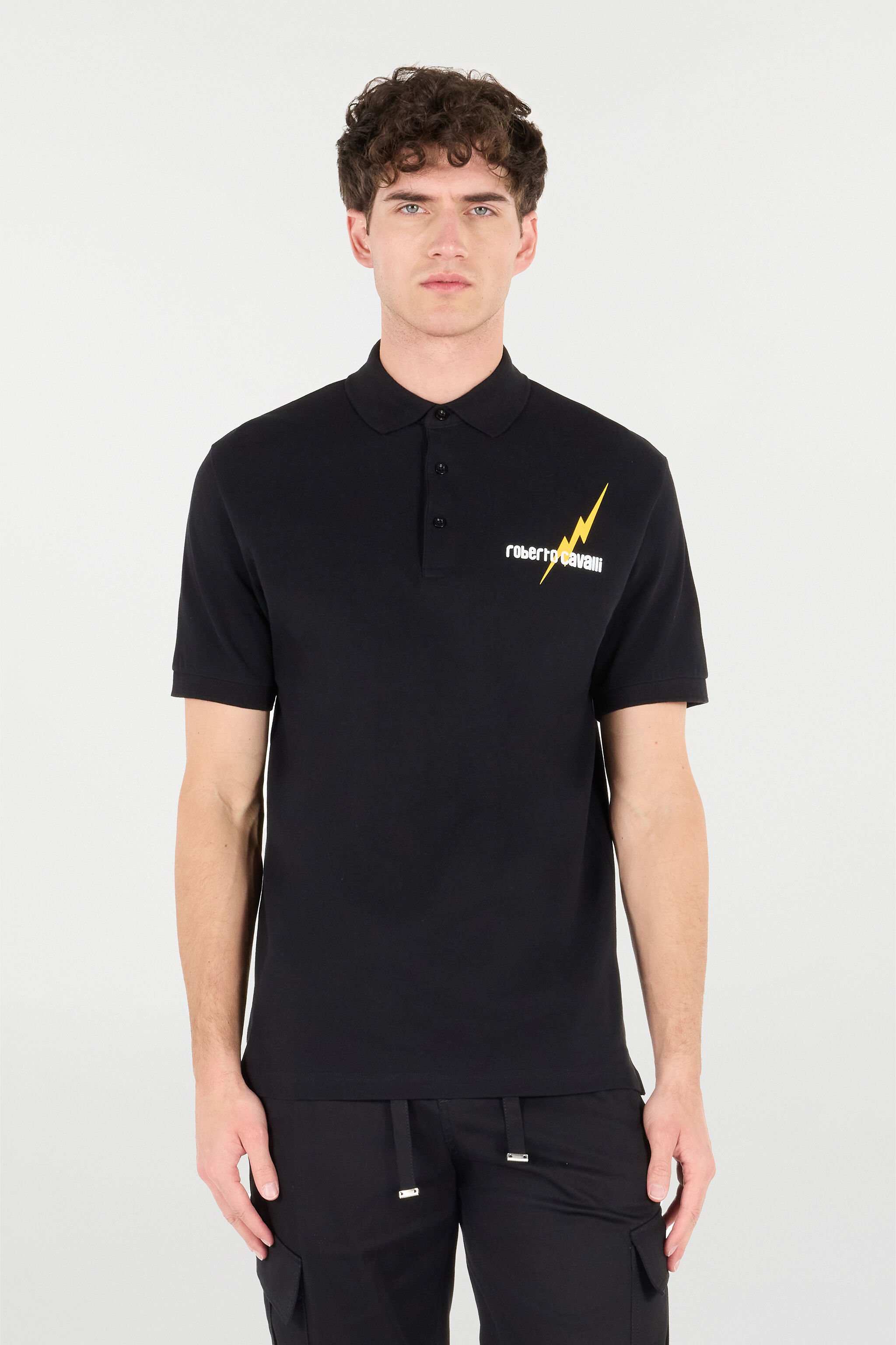 RC Poloshirt Mit Print Und Logo Schwarz POT64D-KB001