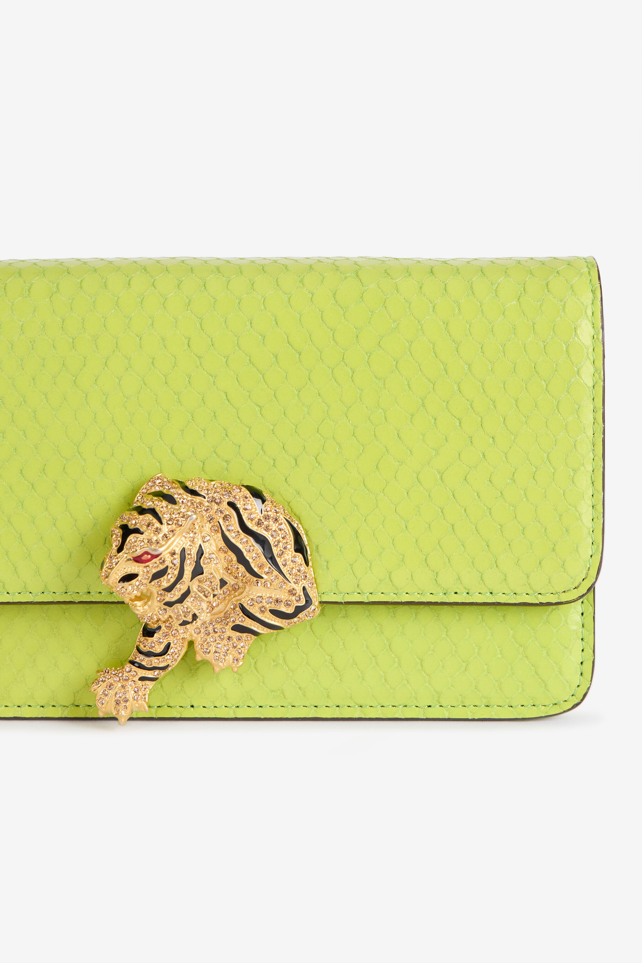 RC Roar Bag With Bejeweled Tiger Light green TKB023-PZV98