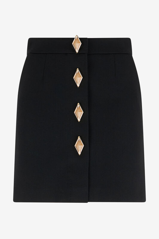 RC Miniskirt With Jewel Buttons Black TWT303-WP059