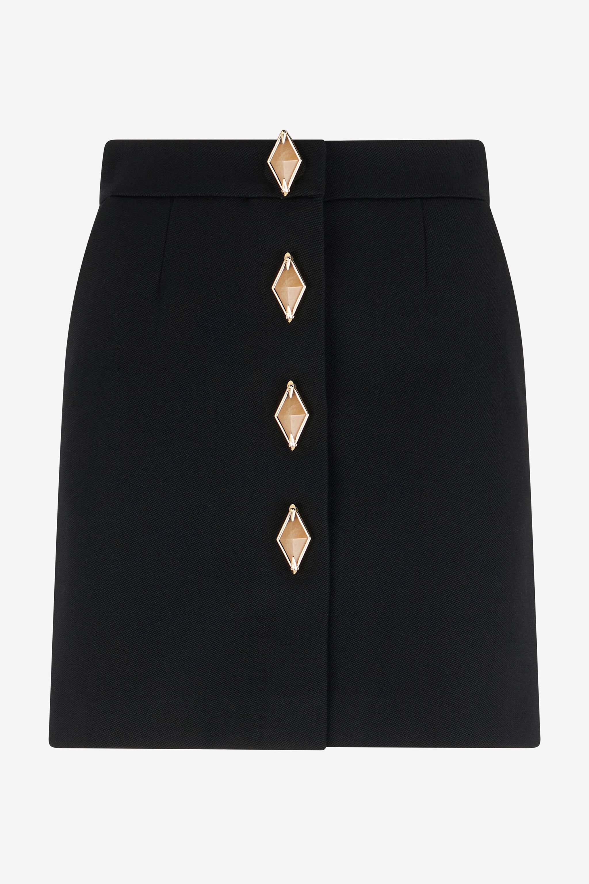 RC Miniskirt With Jewel Buttons Black TWT303-WP059