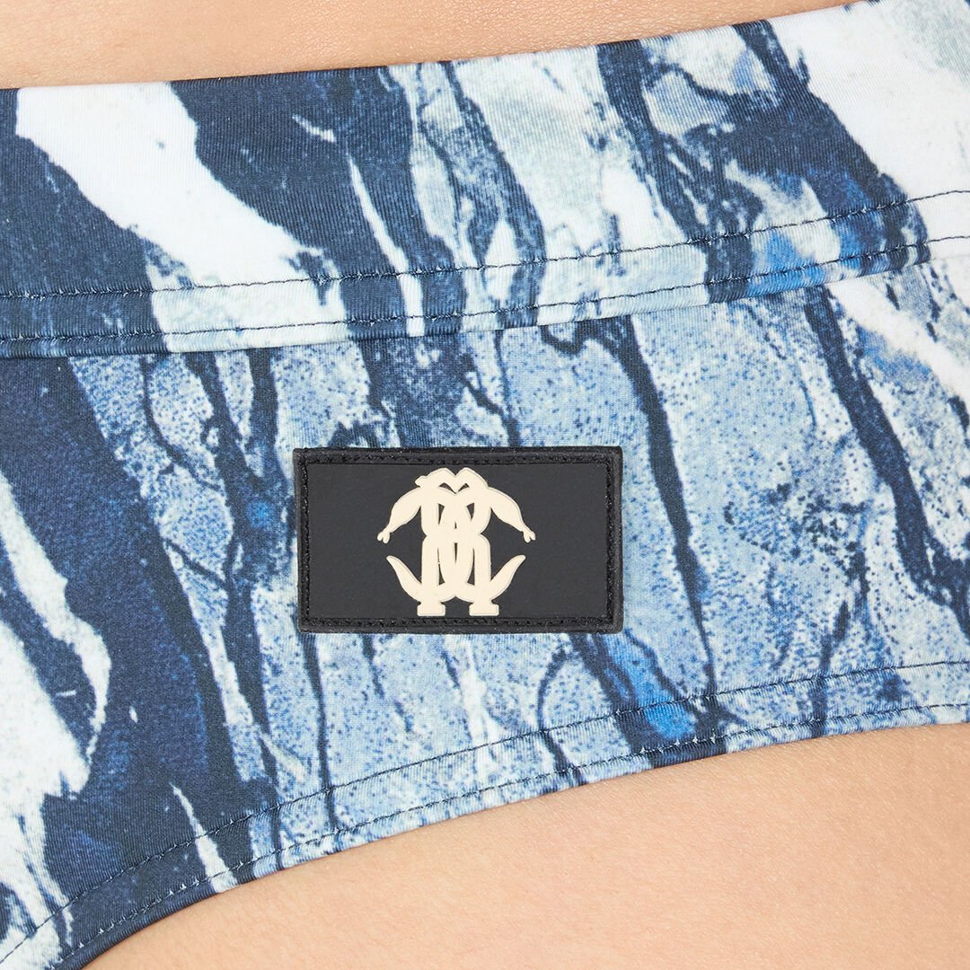 RC Slip De Bain À Imprimé Marble Bleu foncé URH01A-LNN22