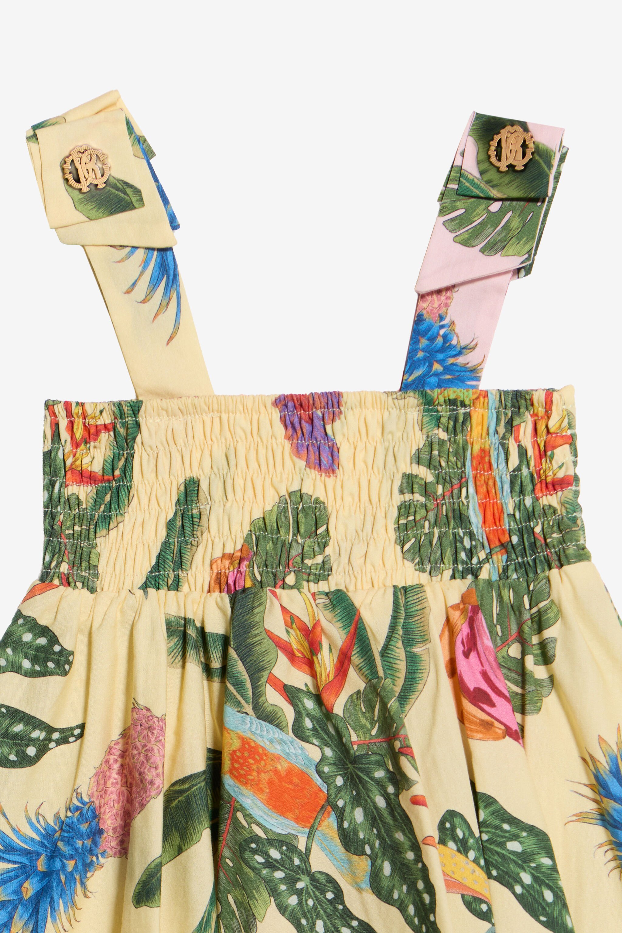 JU Kleid Aus Baumwolle Mit Tropicana-Print YELLOW WJT113-WNR12