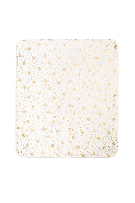 JU Space Logo print blanket GOLD/MILKY WHITE IJT882-JFQ62
