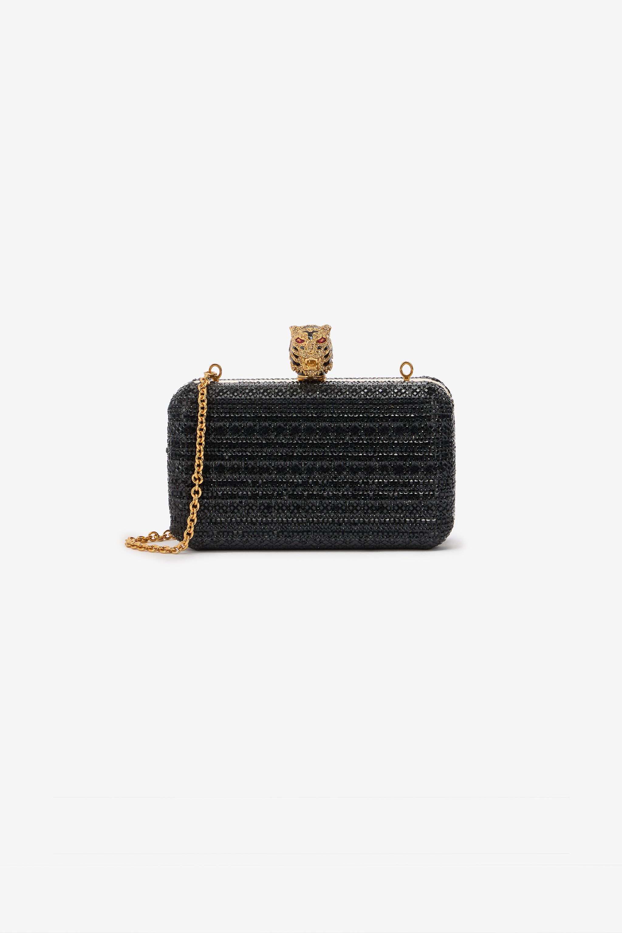 RC Clutch With Rhinestones And Tigers Black UKB014-PZE10