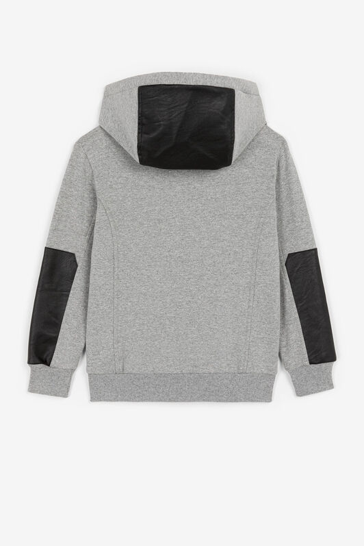 JU Sweatshirt mit Leoparden-Futter JU Sweatshirt mit Leoparden-Futter Grau PJT933-CF050
