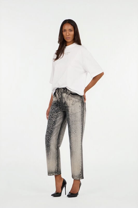 JC T-Shirt mit Frontprint in Weiß JC T-Shirt mit Frontprint in Weiß WHITE/GOLD VFT195-VF318