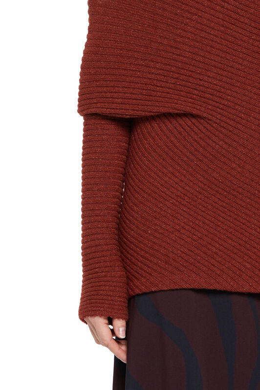 RC Ercu draped rib knit sweater Dark red HQM602-MA010