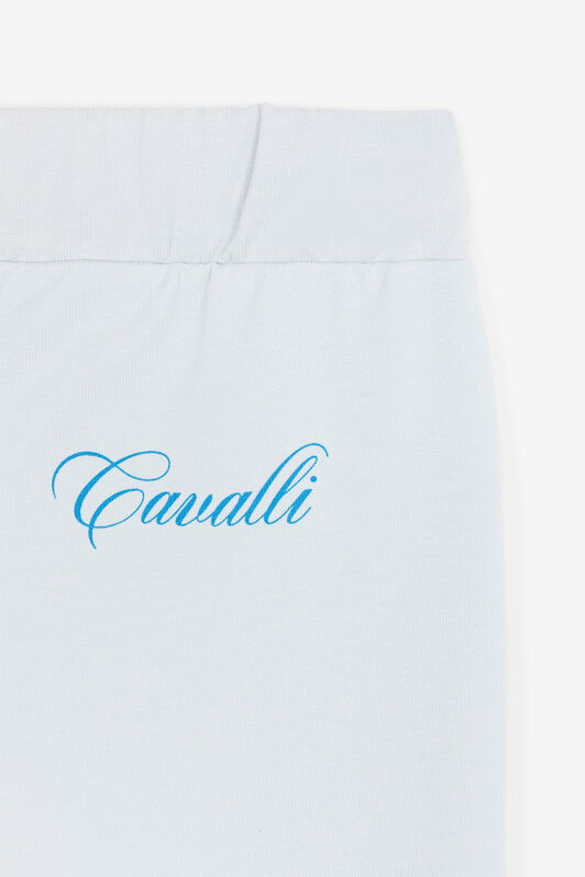 JU Logo-print track pants JU Logo-print track pants Baby blue QJT254-CF050