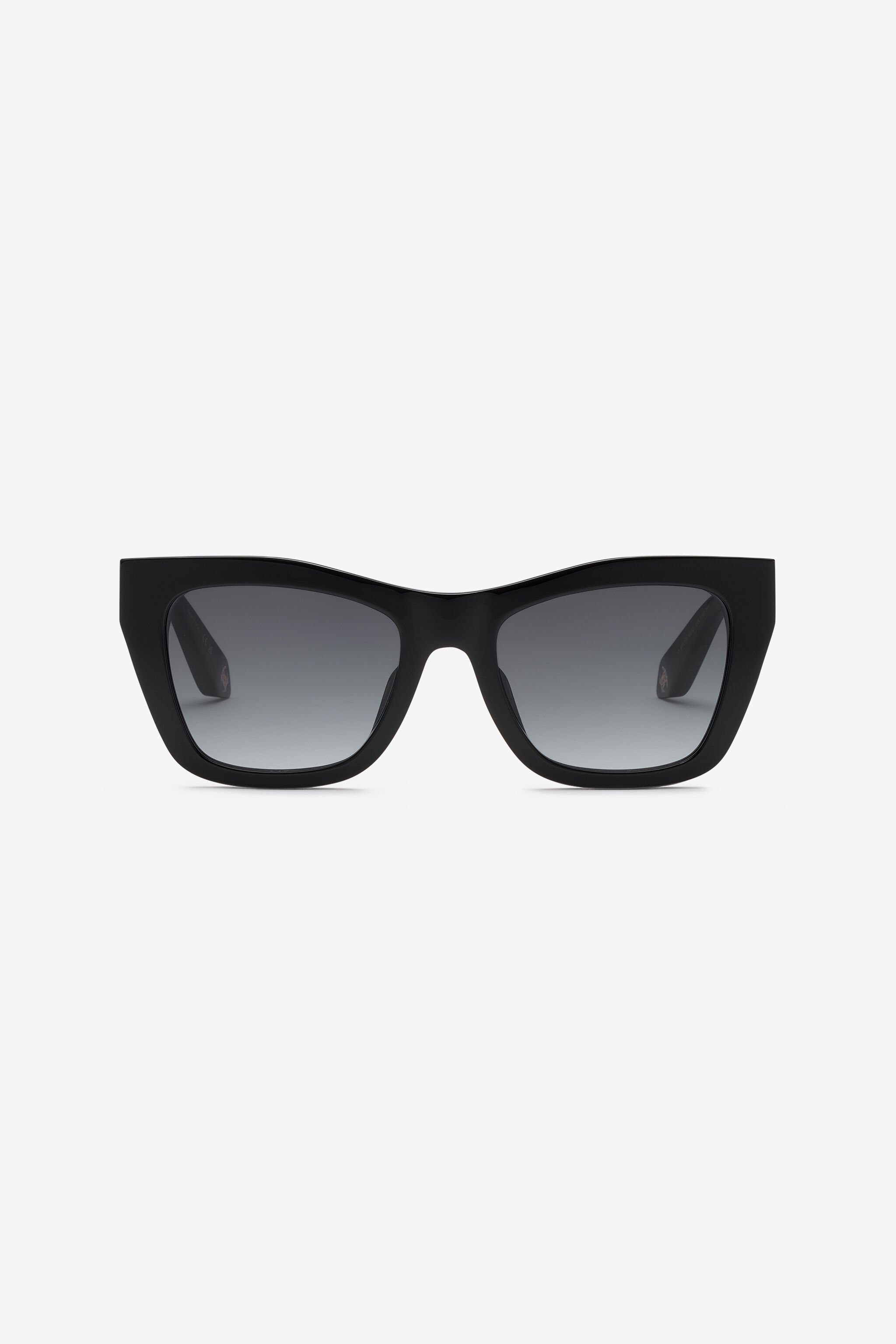 RC Geometrische Sonnenbrille mit Bügeln im Skaleneffekt Schwarz UALD13-ID208