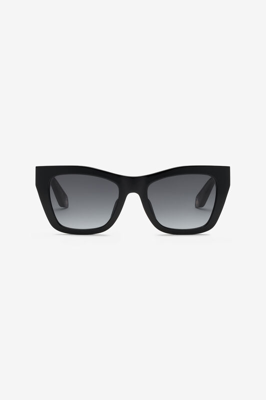 RC Geometrische Sonnenbrille mit Bügeln im Skaleneffekt RC Geometrische Sonnenbrille mit Bügeln im Skaleneffekt Schwarz UALD13-ID208
