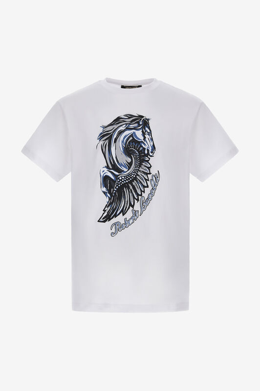 RC T-shirt con logo e stampa Cavallo Bianco NOT60P-JD060