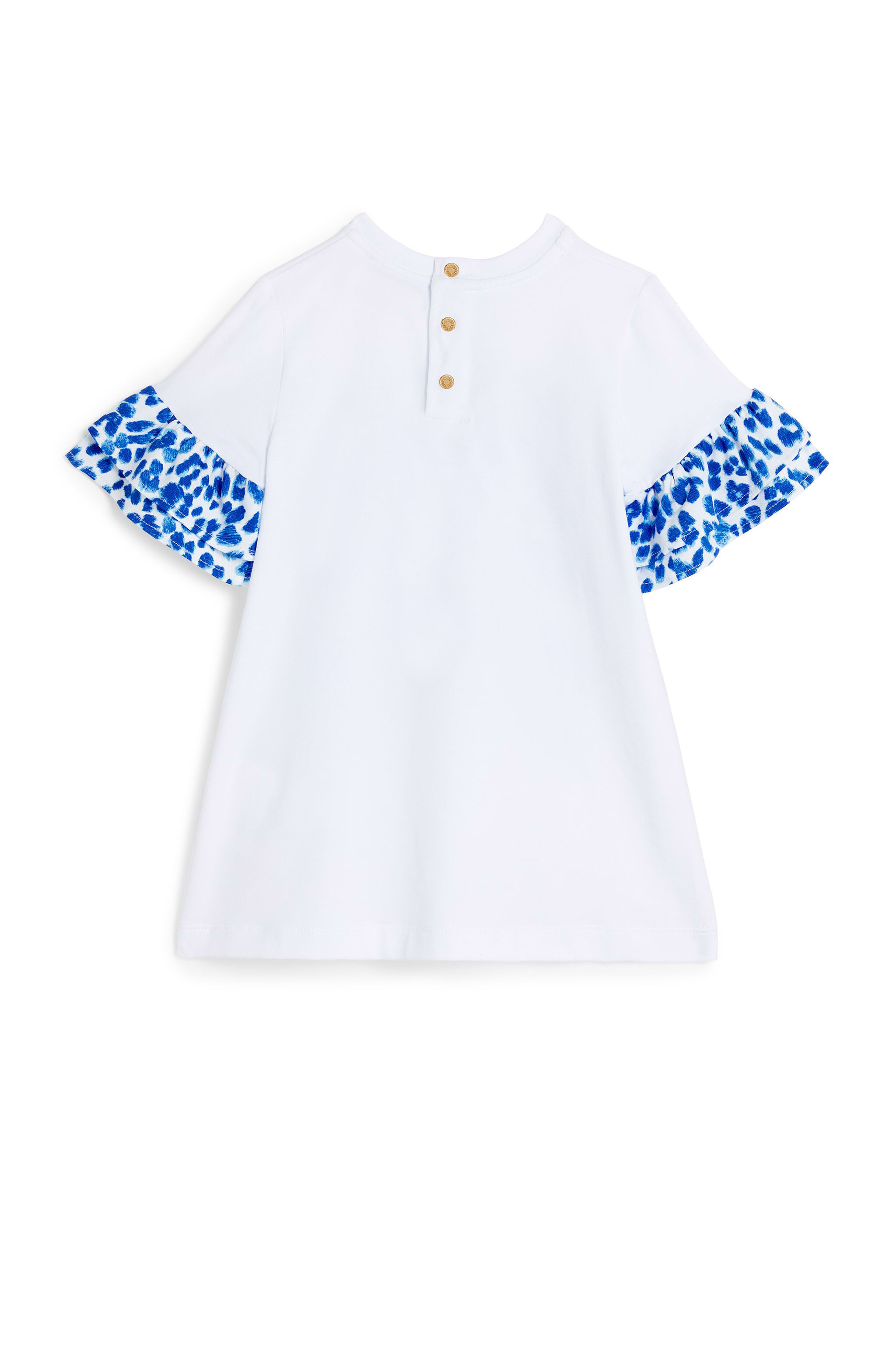 JU Leopard-print T-shirt dress WHITE/BLUE MJT151-JV025