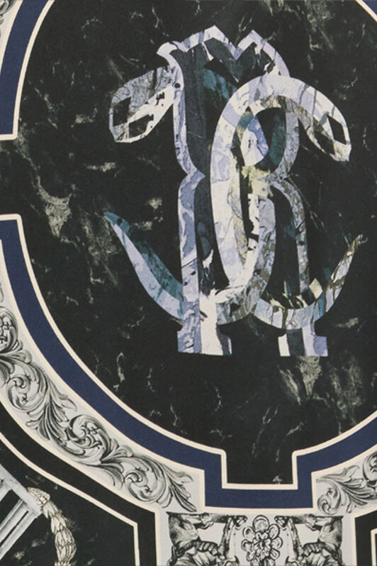 RC Shirt With Marble Print And Embellishments Dark blue URT723-4QN63
