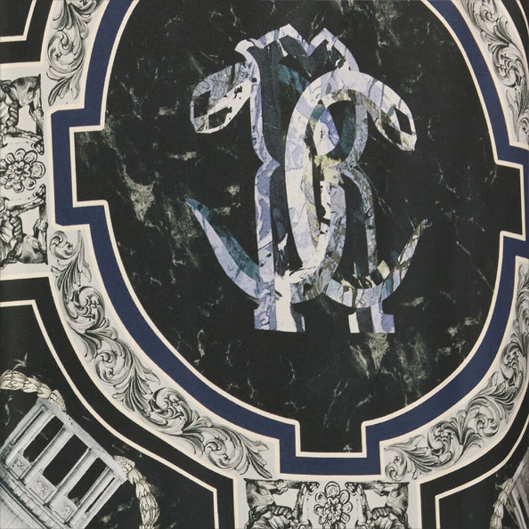 RC Shirt With Marble Print And Embellishments Dark blue URT723-4QN63