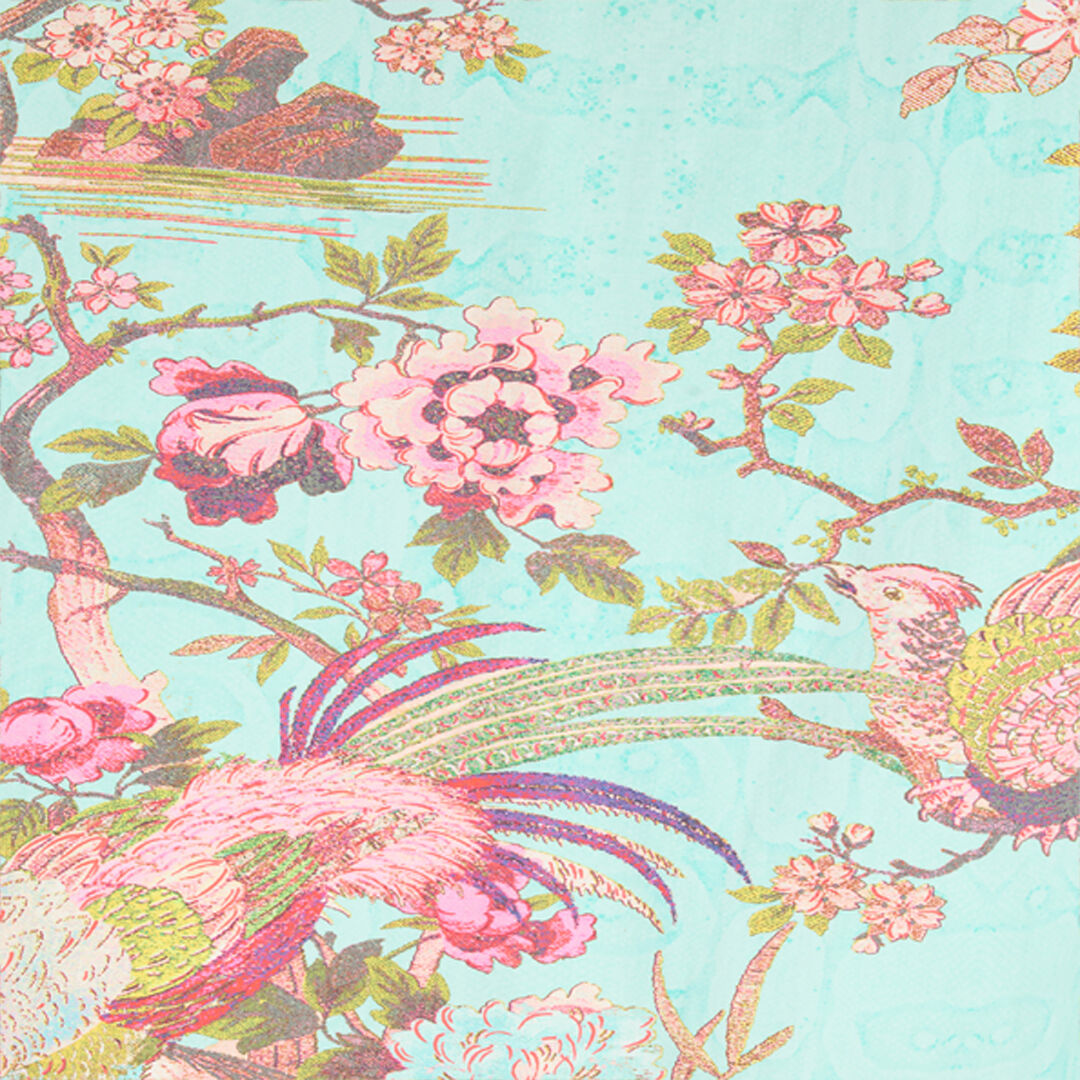 RC Shirt Dress with Naturalistic Motif Blue/Pink VKT160-RLP76