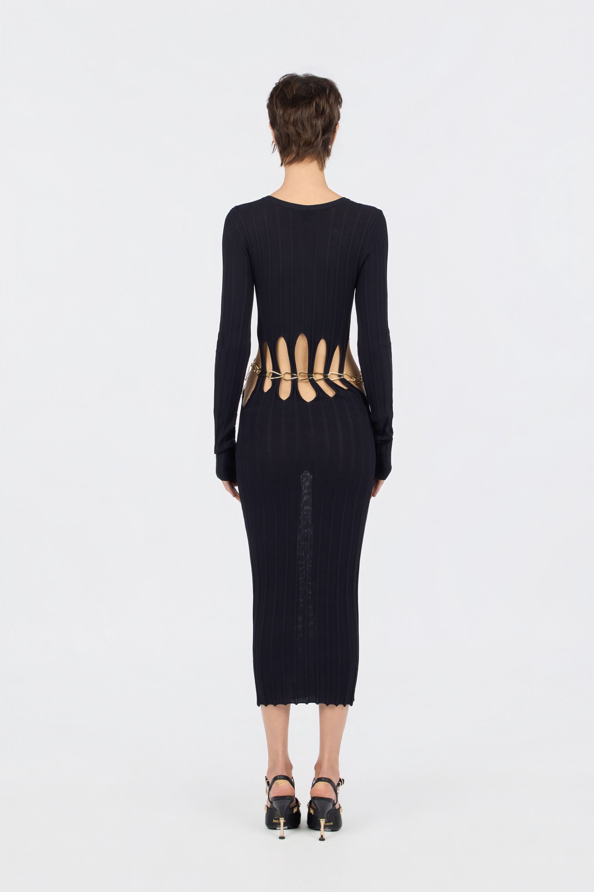 JC Vestido Midi Negro Con Detalle Cut-Out JC Vestido Midi Negro Con Detalle Cut-Out BLACK WFT291-WF689